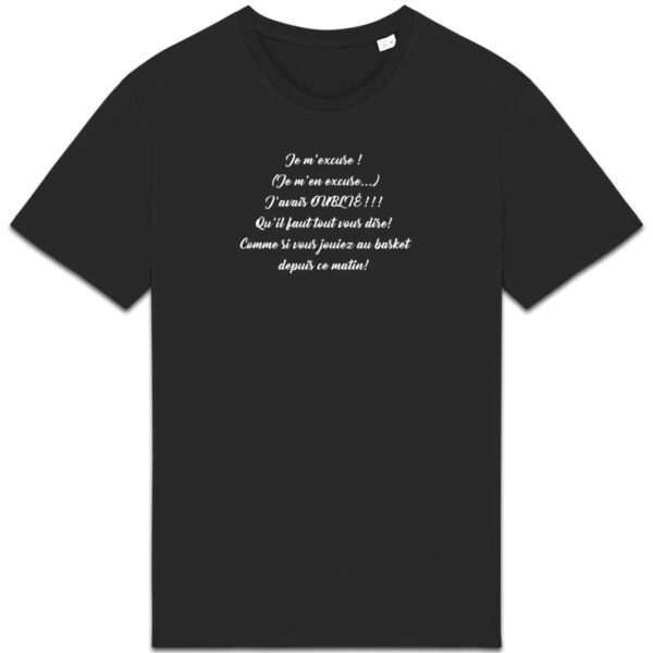 T-shirt Unisexe épais Bio - Vincent - "Je m'excuse ! "