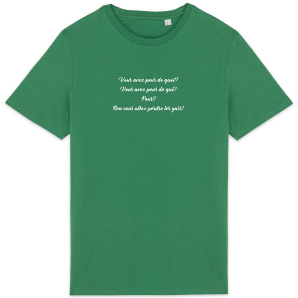 T-shirt Unisexe léger - Bio | "Vous avez peur de quoi? Vous avez peur de qui?"
