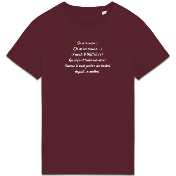 T-shirt Unisexe épais Bio - Vincent - "Je m'excuse ! "